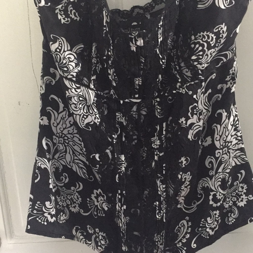 Black and white silky camisole